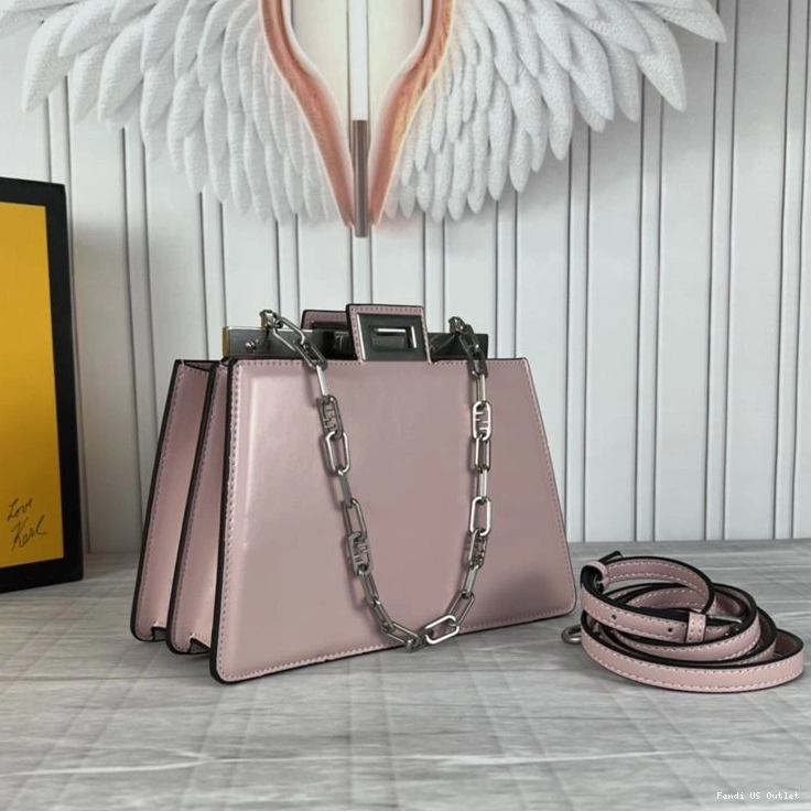 HOT Leather Peekaboo Bag Cherry Mini In Calf Fendi Cut 0724